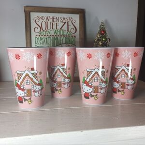 Hello Kitty Holiday Limited Edition Cups 4 Melamine Drinking Glass Christmas Mug